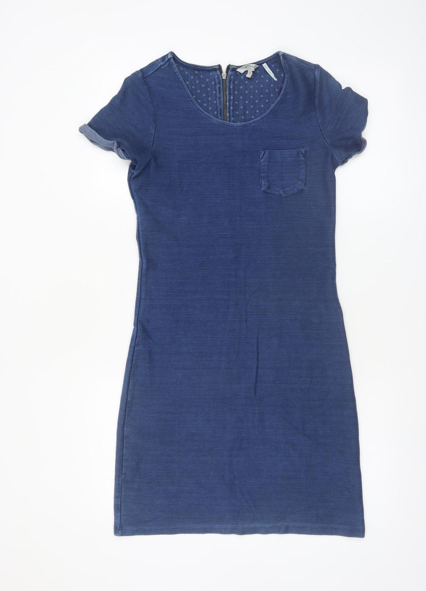 FatFace Womens Blue Short Sleeve Cotton T-Shirt Dress Size 6