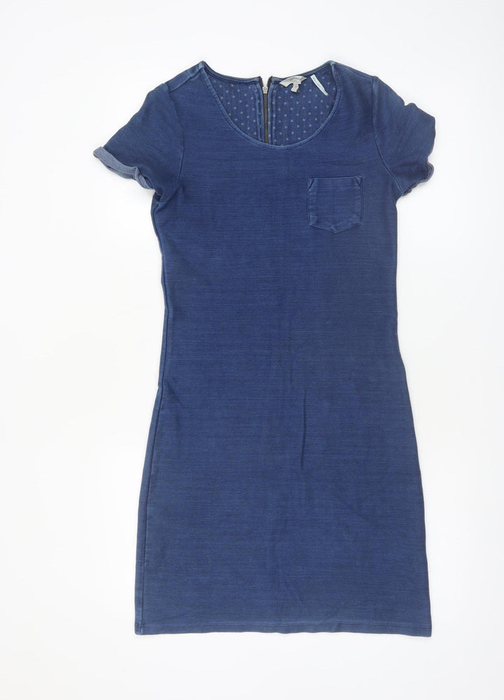 FatFace Womens Blue Short Sleeve Cotton T-Shirt Dress Size 6