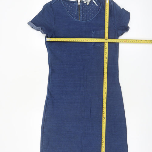 FatFace Womens Blue Short Sleeve Cotton T-Shirt Dress Size 6