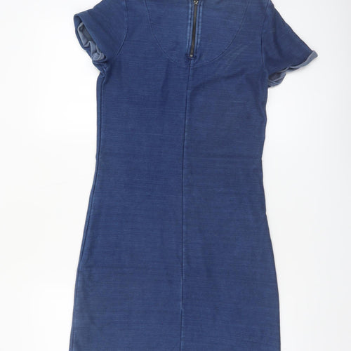 FatFace Womens Blue Short Sleeve Cotton T-Shirt Dress Size 6