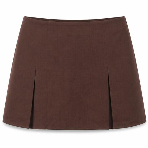 Boohoo Women Brown A-Line Short Skirt Size 10 Polyester
