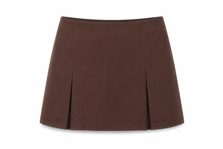Boohoo Women Brown A-Line Short Skirt Size 10 Polyester