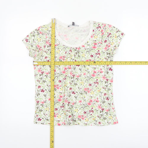 Laura Ashley Women’s Multicoloured Floral Cotton T-Shirt UK 8
