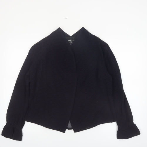 Wall London Women's Black Small Open Jacket Wool Blend Made in Britain
