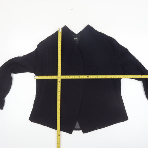 Wall London Women's Black Small Open Jacket Wool Blend Made in Britain