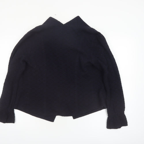Wall London Women's Black Small Open Jacket Wool Blend Made in Britain
