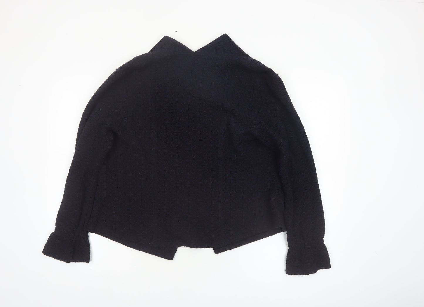 Wall London Women's Black Small Open Jacket Wool Blend Made in Britain