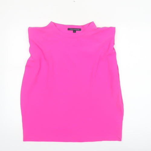 French Connection Women Pink Sleeveless High Neck Blouse M