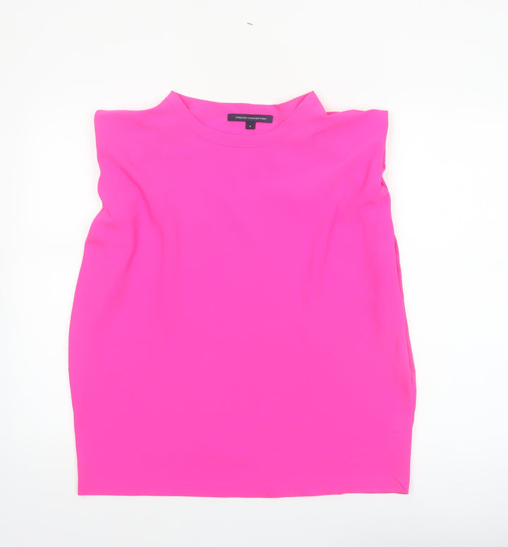 French Connection Women Pink Sleeveless High Neck Blouse M