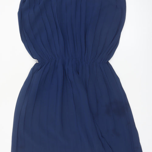 Zara Basic Women’s Blue Pleated Chiffon Shift Dress Size 12