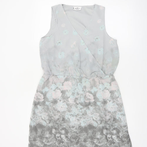 Gina Benotti Womens Grey Floral Sleeveless Shift Dress Size 10