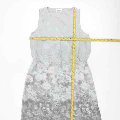 Gina Benotti Womens Grey Floral Sleeveless Shift Dress Size 10