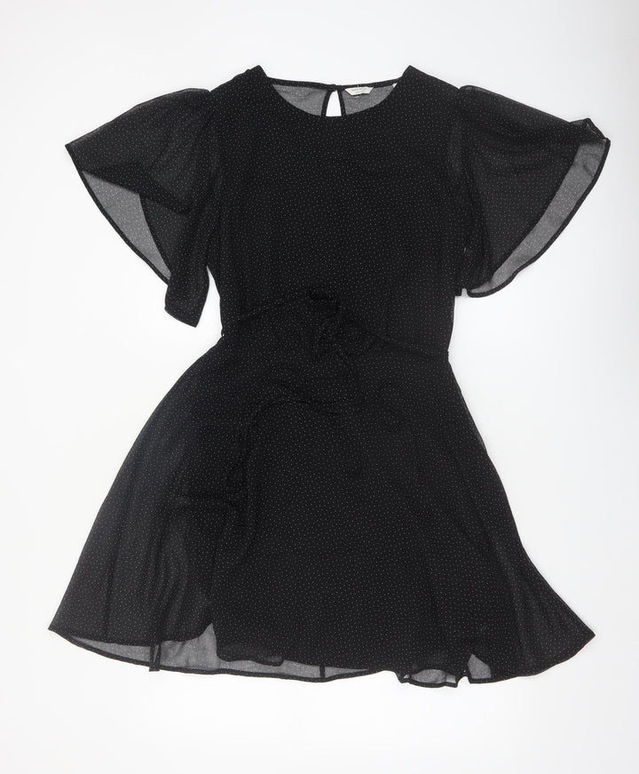 Jack Wills Women’s Black Polka Dot Fit & Flare Dress Size 8