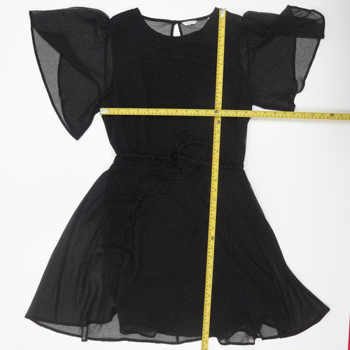 Jack Wills Women’s Black Polka Dot Fit & Flare Dress Size 8