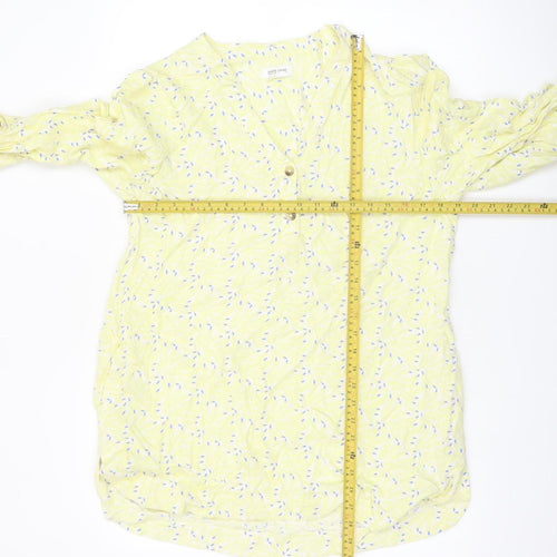 White Stuff Womens Yellow Floral Viscose Tunic Blouse UK 12