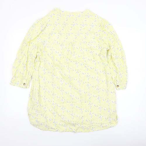 White Stuff Womens Yellow Floral Viscose Tunic Blouse UK 12