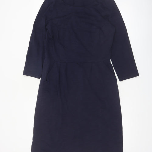 Boden Women's Blue Cotton Shift Dress Size 12 Knee Length