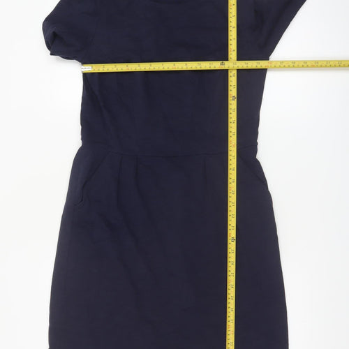 Boden Women's Blue Cotton Shift Dress Size 12 Knee Length