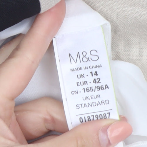 Marks and Spencer Women Black Beige White Colourblock Sheath Dress Size 14