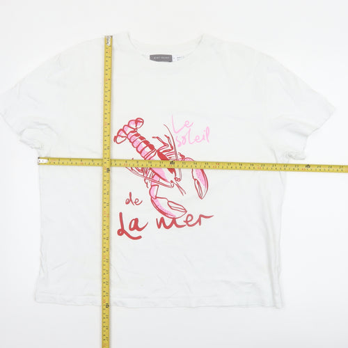 Mint Velvet Women's White XL Graphic Lobster Cotton T-Shirt