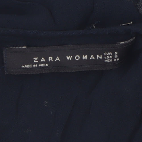 Zara Women Black Sequin Halter Camisole Party Top Size 8