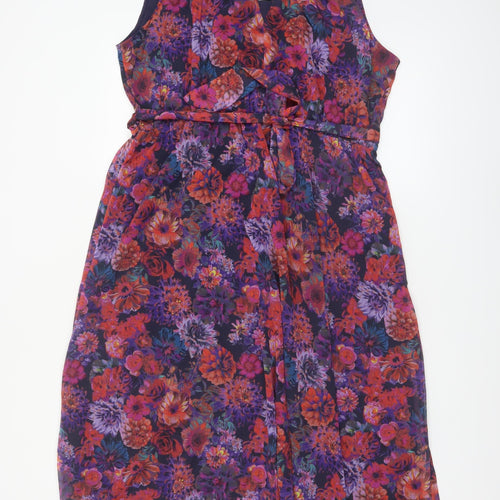 Wallis Women’s Multicoloured Floral Hi-Low Sleeveless Fit & Flare Dress UK 18