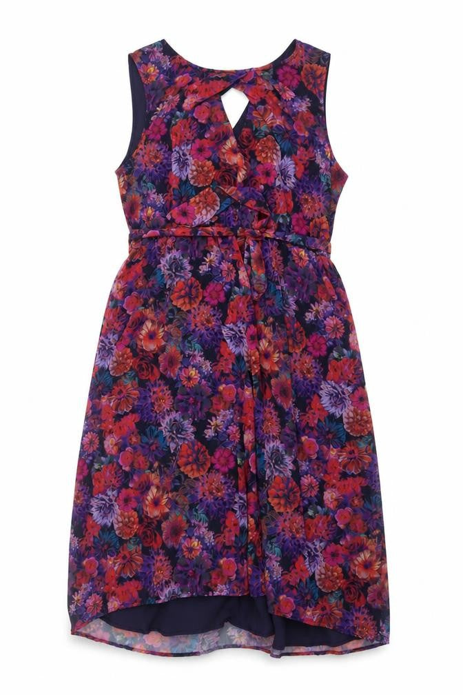 Wallis Women’s Multicoloured Floral Hi-Low Sleeveless Fit & Flare Dress UK 18