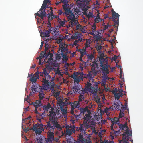 Wallis Women’s Multicoloured Floral Hi-Low Sleeveless Fit & Flare Dress UK 18