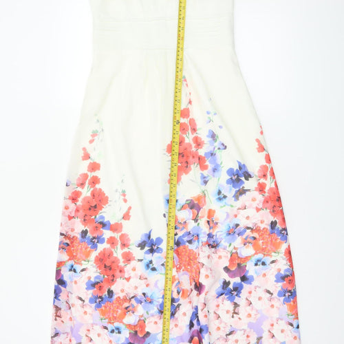Monsoon Women’s Ivory Floral Maxi Halter Dress Size 10