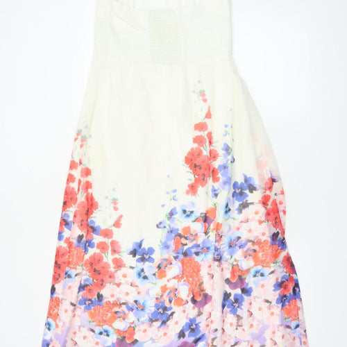 Monsoon Women’s Ivory Floral Maxi Halter Dress Size 10