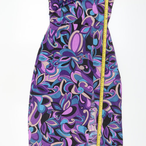 Vesper Women's Multicoloured Strapless Bodycon Dress Size 6