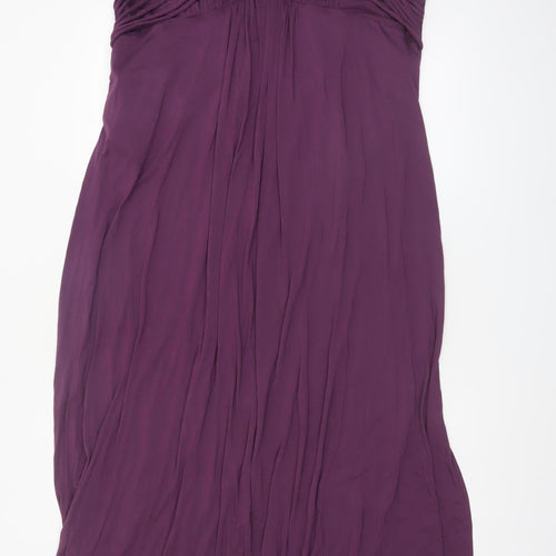 Next Women’s Purple Maxi Dress Size 22 Sleeveless V-Neck Stretch