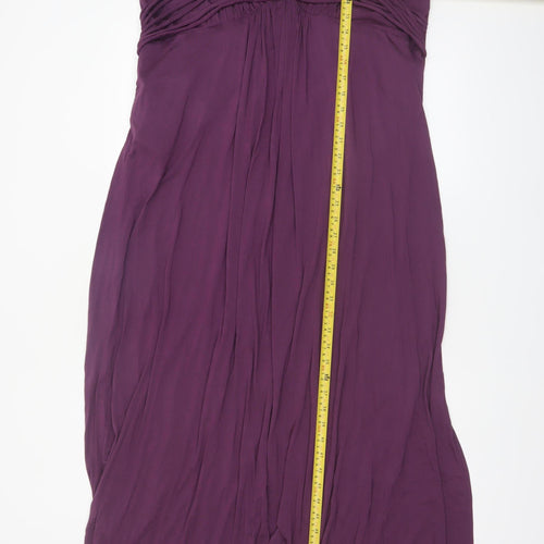 Next Women’s Purple Maxi Dress Size 22 Sleeveless V-Neck Stretch
