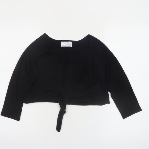 Billie & Gruff Womens Black Silk Cashmere Shrug XS V-Neck Lightweight