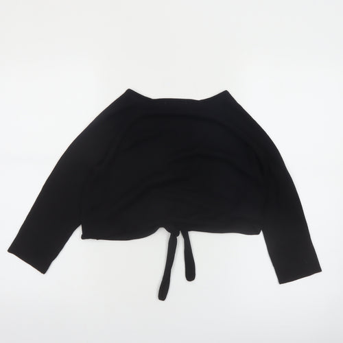 Billie & Gruff Womens Black Silk Cashmere Shrug XS V-Neck Lightweight