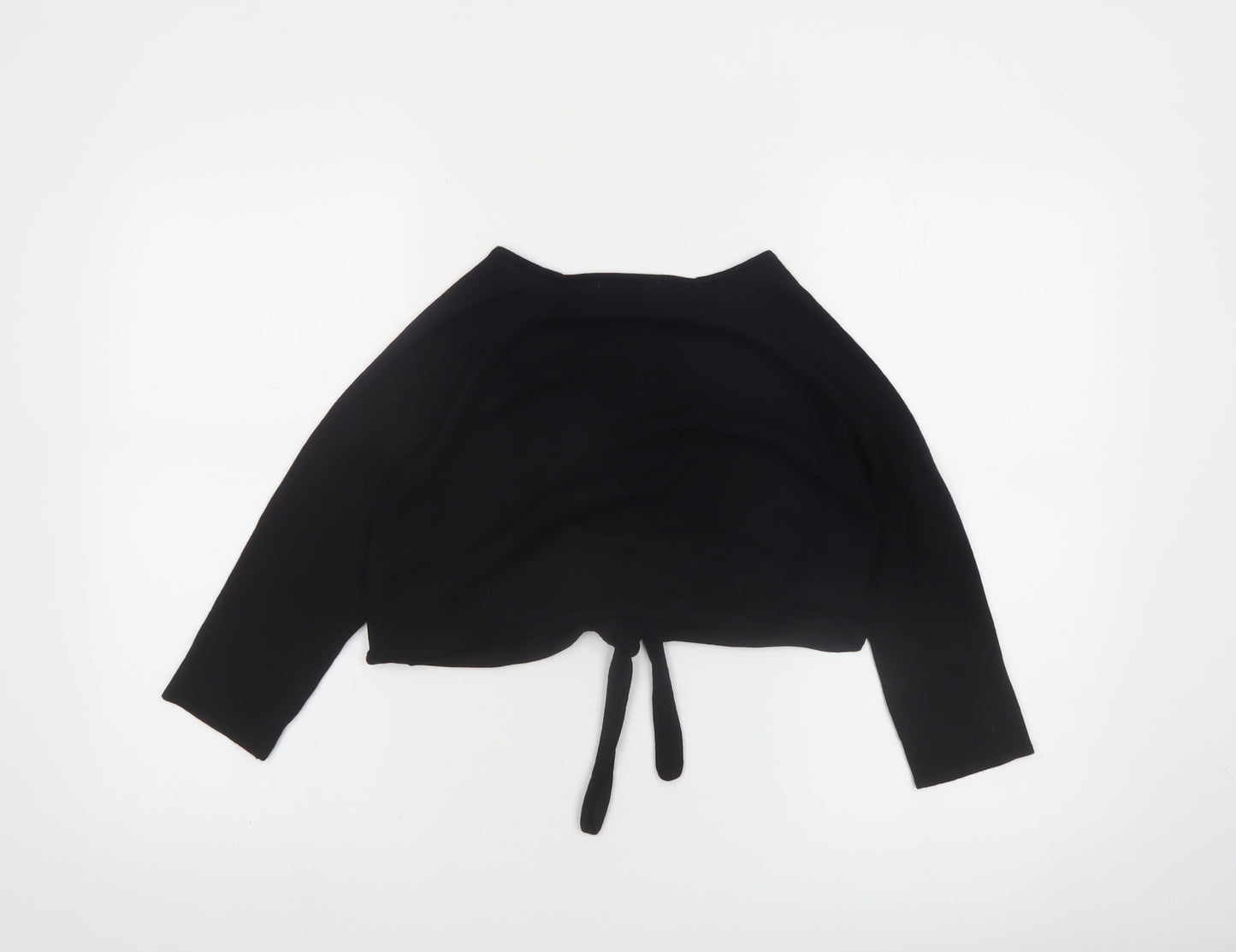 Billie & Gruff Womens Black Silk Cashmere Shrug XS V-Neck Lightweight
