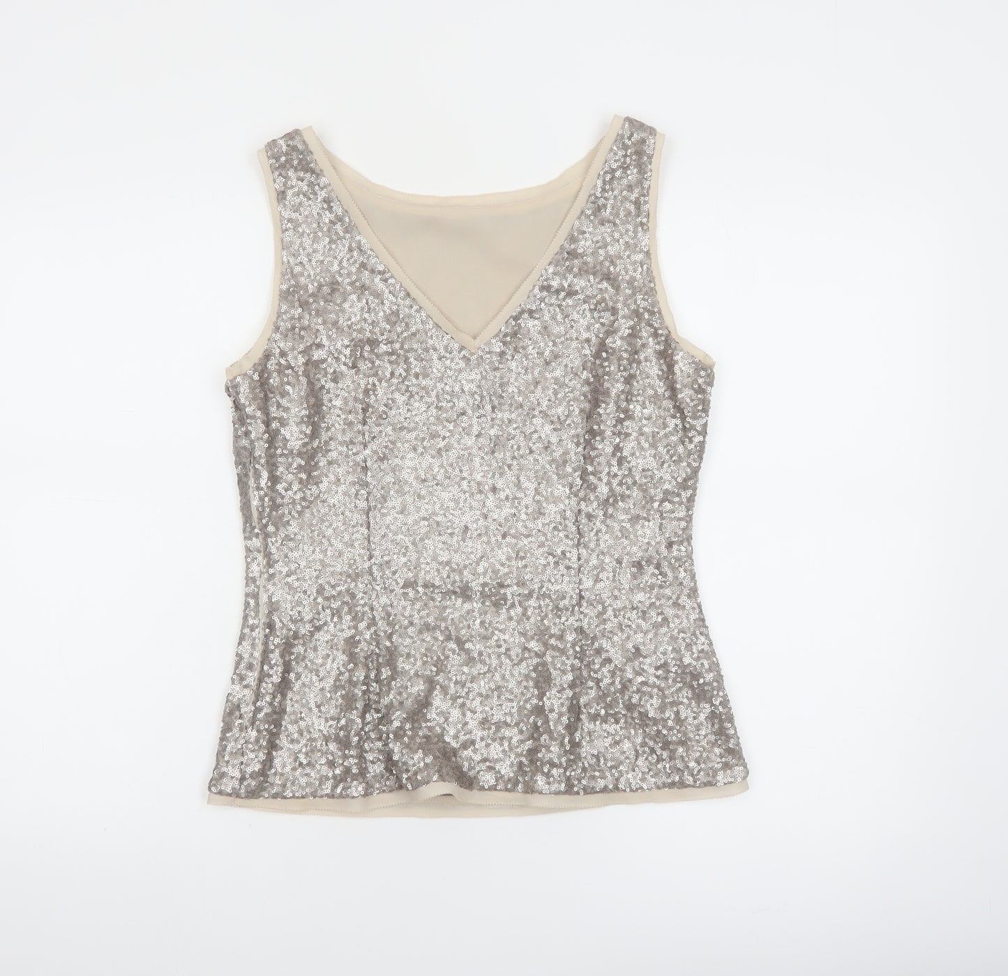Coast Women's Silver Sequin Camisole Tank Top UK 10