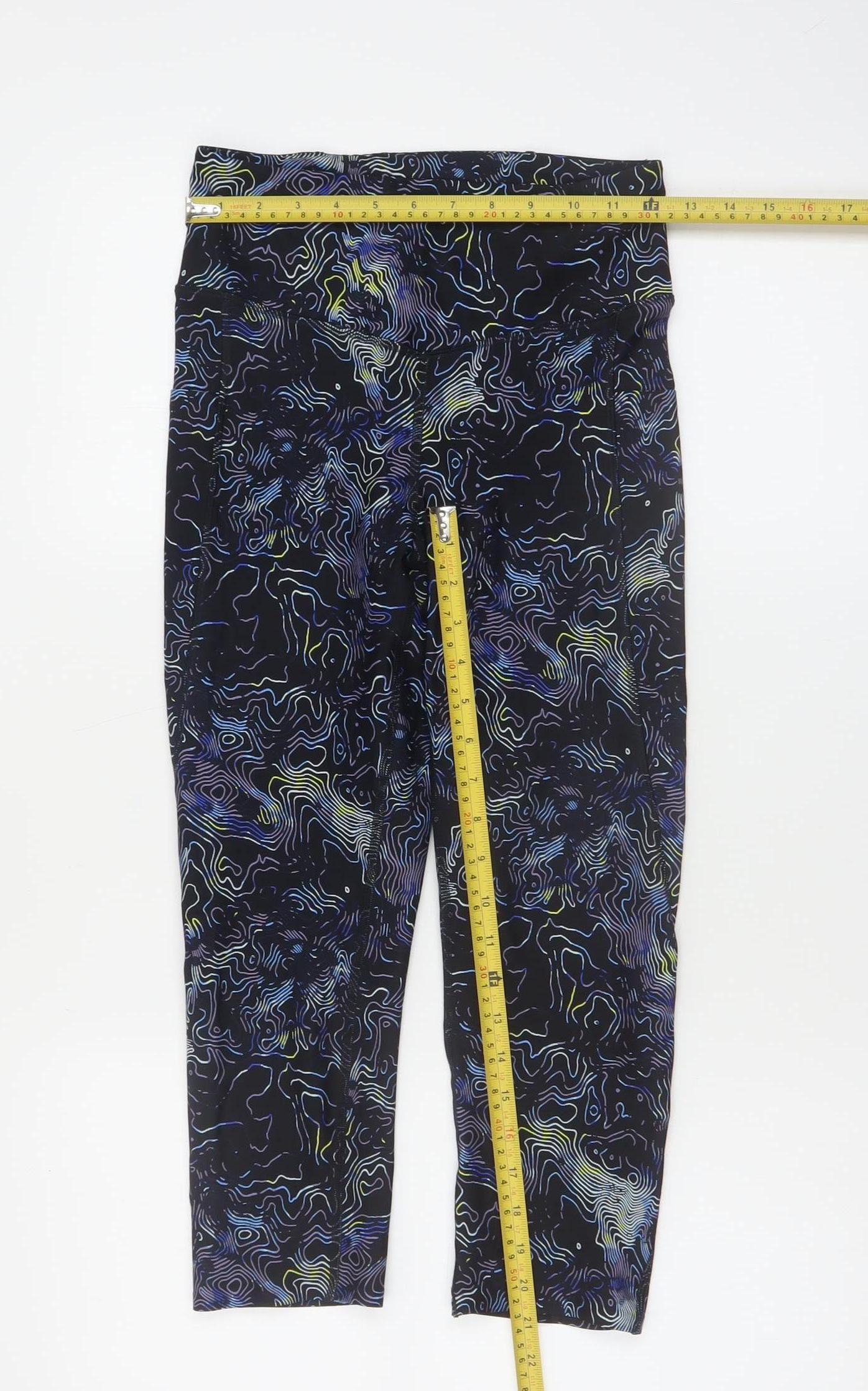 Marks and Spencer Goodmove Black Abstract Gym Leggings Size 10