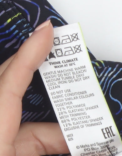 Marks and Spencer Goodmove Black Abstract Gym Leggings Size 10