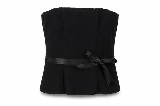Front view of M&Co Women's Black Strapless Camisole Blouse, size 12