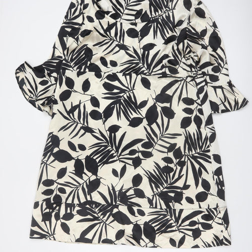 Wallis Women’s Black Floral Knee Length Shift Dress Size 18