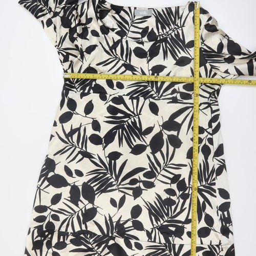 Wallis Women’s Black Floral Knee Length Shift Dress Size 18