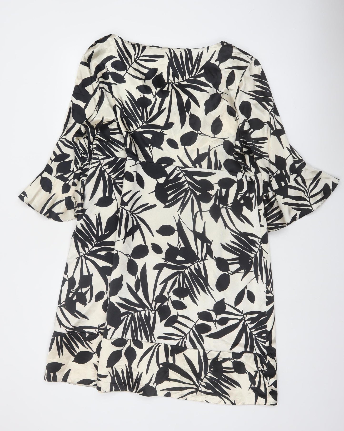 Wallis Women’s Black Floral Knee Length Shift Dress Size 18