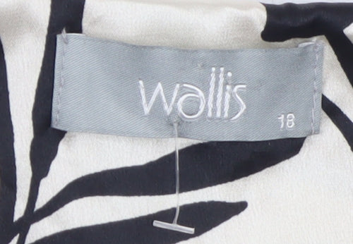 Wallis Women’s Black Floral Knee Length Shift Dress Size 18