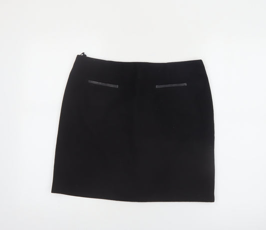Marks and Spencer Womens Black Size 12 Straight Skirt
