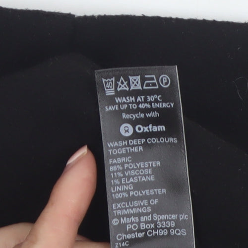 Marks and Spencer Womens Black Size 12 Straight Skirt