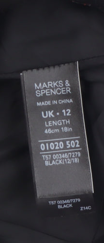 Marks and Spencer Womens Black Size 12 Straight Skirt