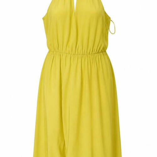 Zara Women Yellow Halter Knee Length Dress Size 12 Polyester
