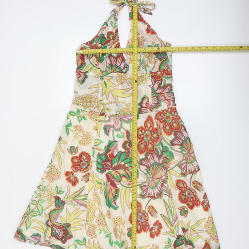 Great Plains Women's Multicoloured Floral Halterneck Cotton Dress M