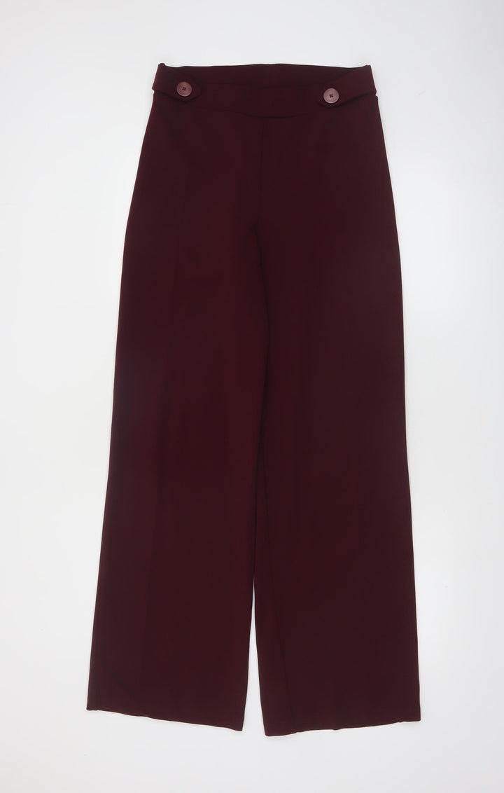 Terranova Women's Red Wide-Leg High Rise Tailored Trousers Size M